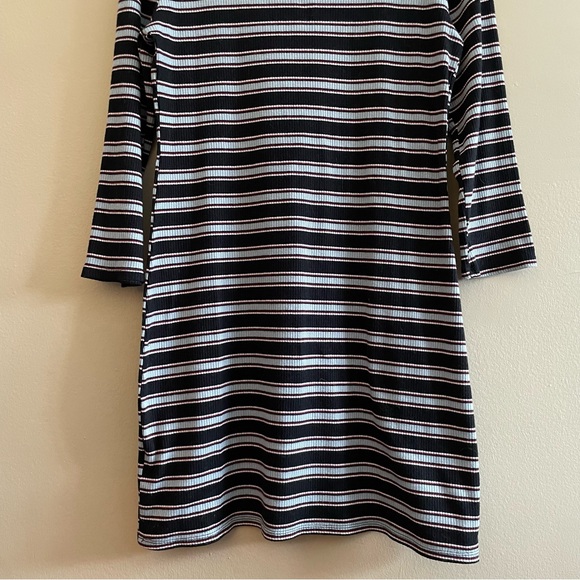 No Comment Blue Red & White Ribbed Bodycon Mini Dress – Size XL GUC - Picture 12 of 15